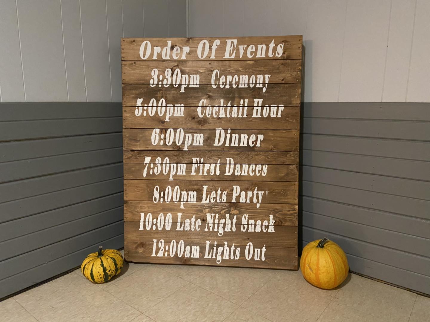 order of events schedule